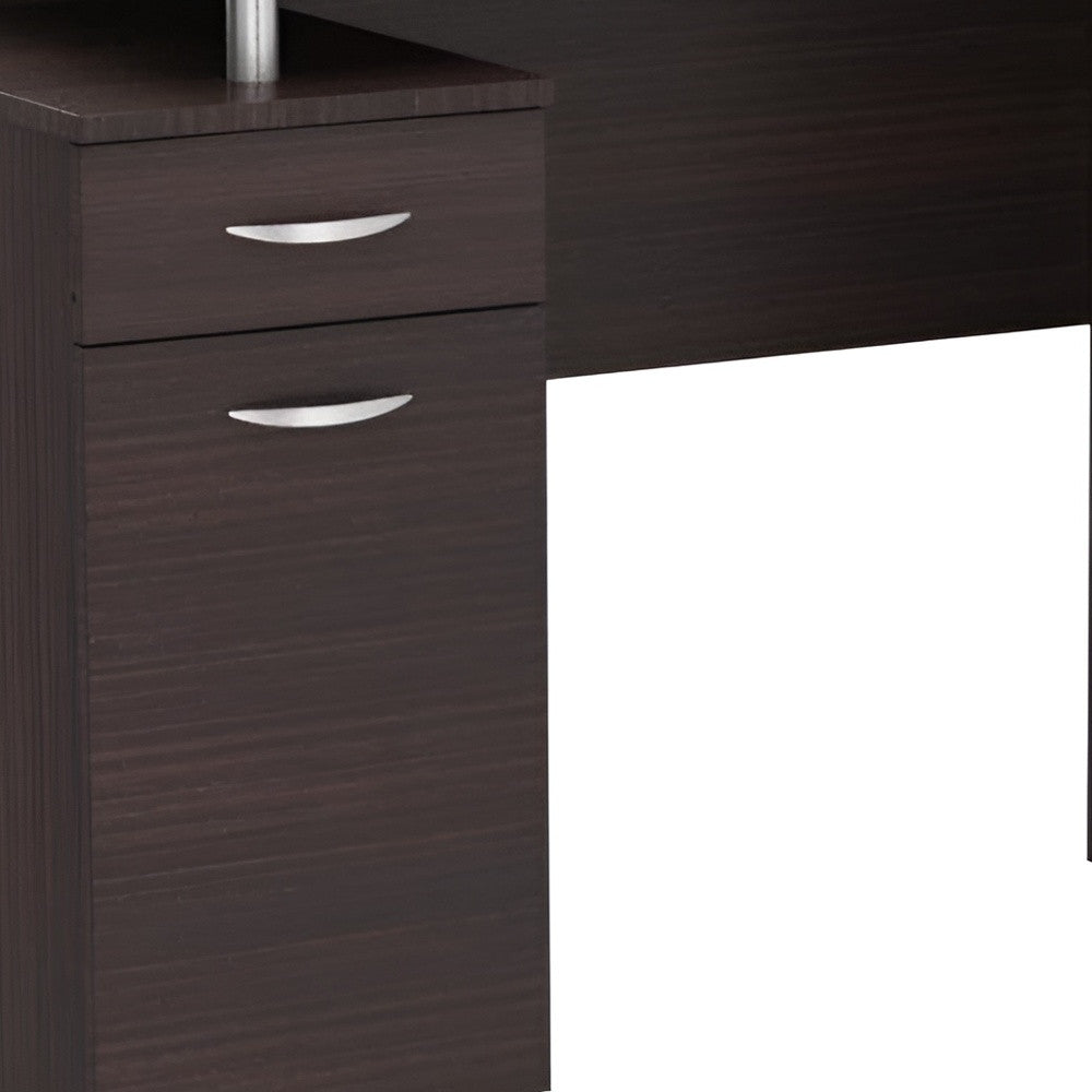 43" Espresso Computer Desk With Four Drawers