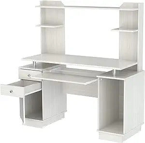 49" White Computer Desk With Three Drawers