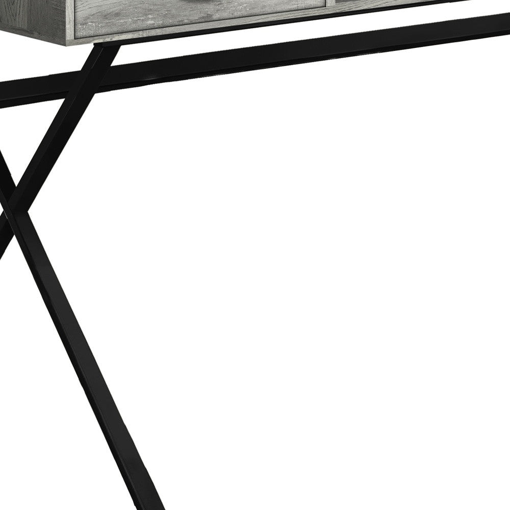 47" Taupe and Black With Two Drawers