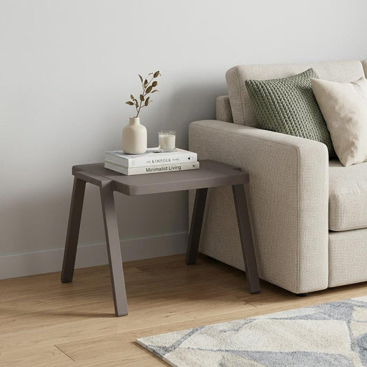 16" Taupe Aluminum End Table