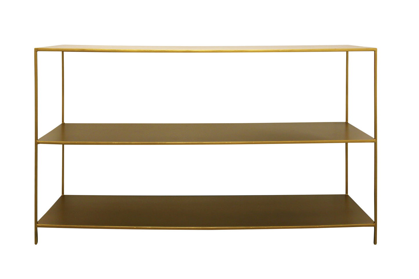 60" Brass Iron Floor Shelf Console Table With Storage
