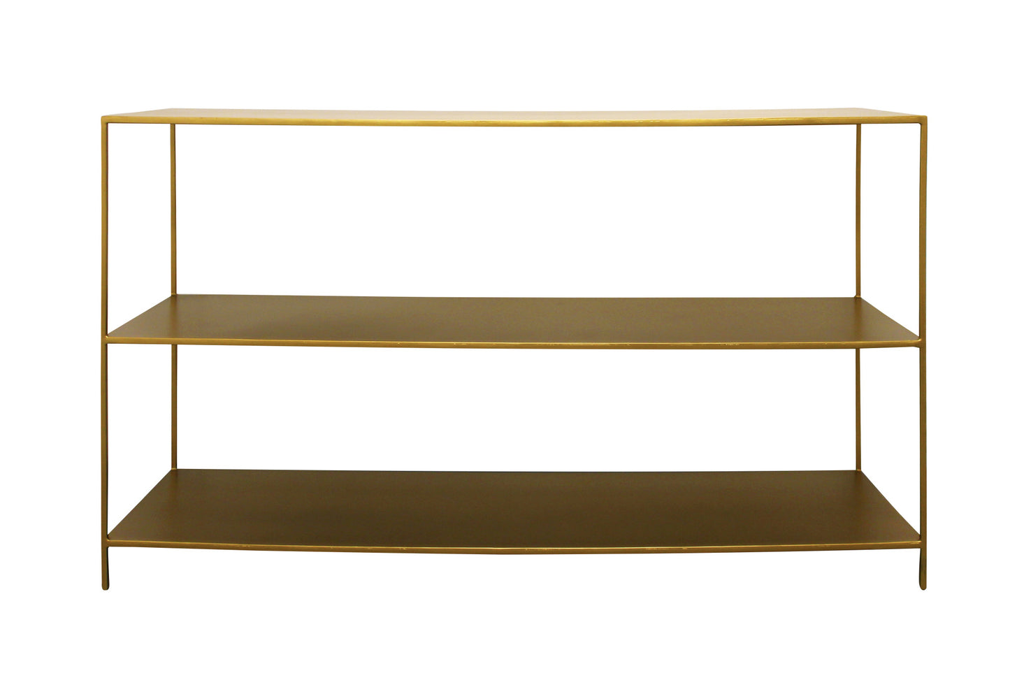 60" Brass Iron Floor Shelf Console Table With Storage