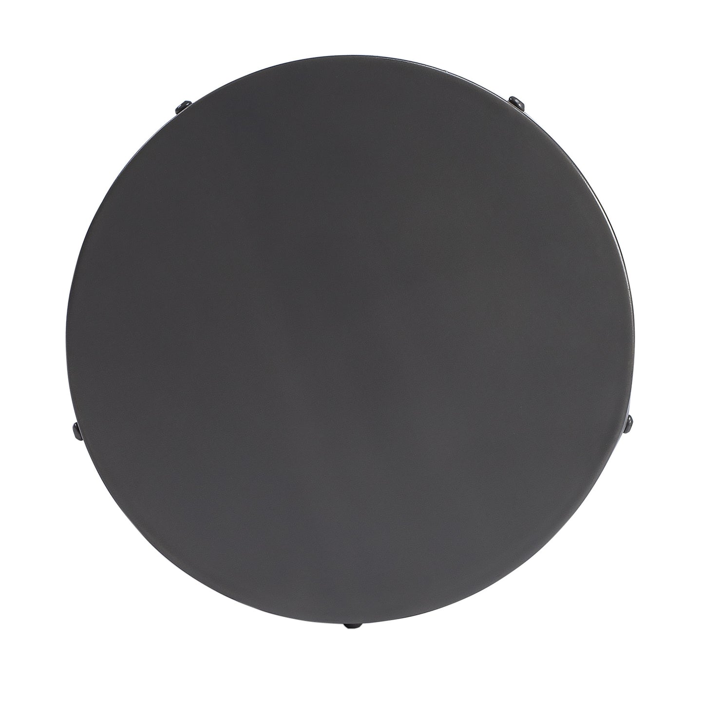 22" Gray Iron Hourglass Base Round Top End Table