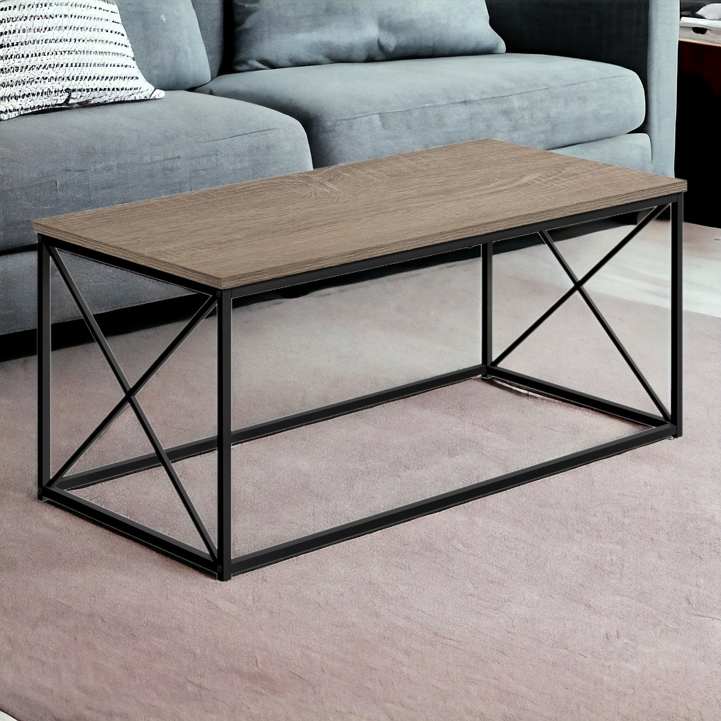 41" Dark Taupe Rectangular Coffee Table