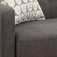 61" Charcoal And Black Loveseat and Toss Pillows