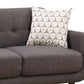 61" Charcoal And Black Loveseat and Toss Pillows