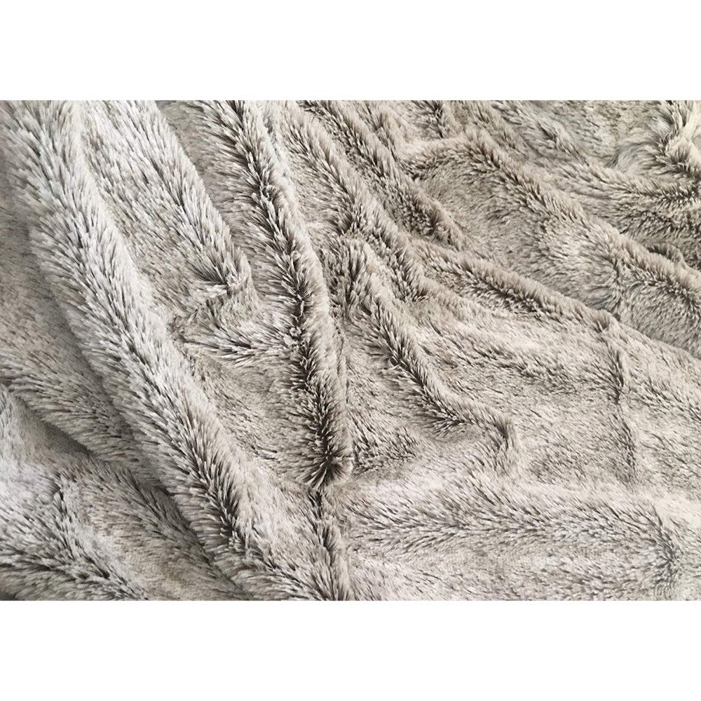 59" X 79" Gray Faux Fur Plush Throw Blanket