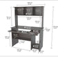 61.8" Espresso Melamine and Engineered Wood Computer Desk with Hutch