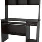 61.8" Espresso Melamine and Engineered Wood Computer Desk with Hutch