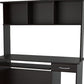 61.8" Espresso Melamine and Engineered Wood Computer Desk with Hutch