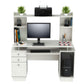 49" White Computer Desk With Three Drawers