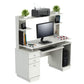 49" White Computer Desk With Three Drawers