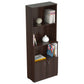 63" Espresso Solid Wood Three Tier Bookcase