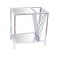 24" Silver Mirrored Glass End Table With Shelf