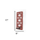 17" X 6" X 5" Red, Vintage Wood, Lattice Mirror - Candle Holder Sconce