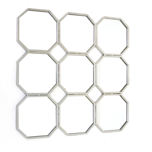 30 X 30 X 1 Silver Mirrored Metal - Wall Sculpture