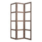 84" Brown Folding Three Panel Screen Room Divider