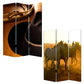 48" X 72" Multi Color Wood Canvas Round Up  Screen