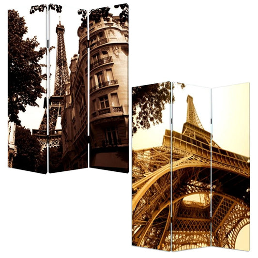 48" X 72" Multi Color Wood Canvas Paris  Screen