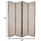 80 X 84 Beige Wood & Fabric  Screen