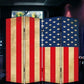 84" X 84" Blue And Red Wood Canvas American Flag Screen