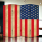 84" X 84" Blue And Red Wood Canvas American Flag Screen