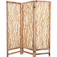 60 X 69 Brown 3 Panel Wood Foldable  Screen