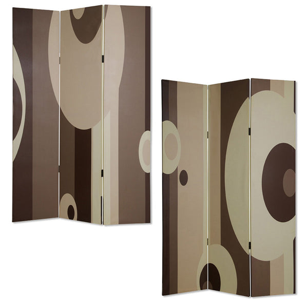 48 X 72 Multi Color Wood Canvas 3 Panel Screen