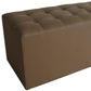 15" Tan Upholstered Faux Leather Bench