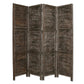 84" Gray Folding Four Panel Screen Room Divider