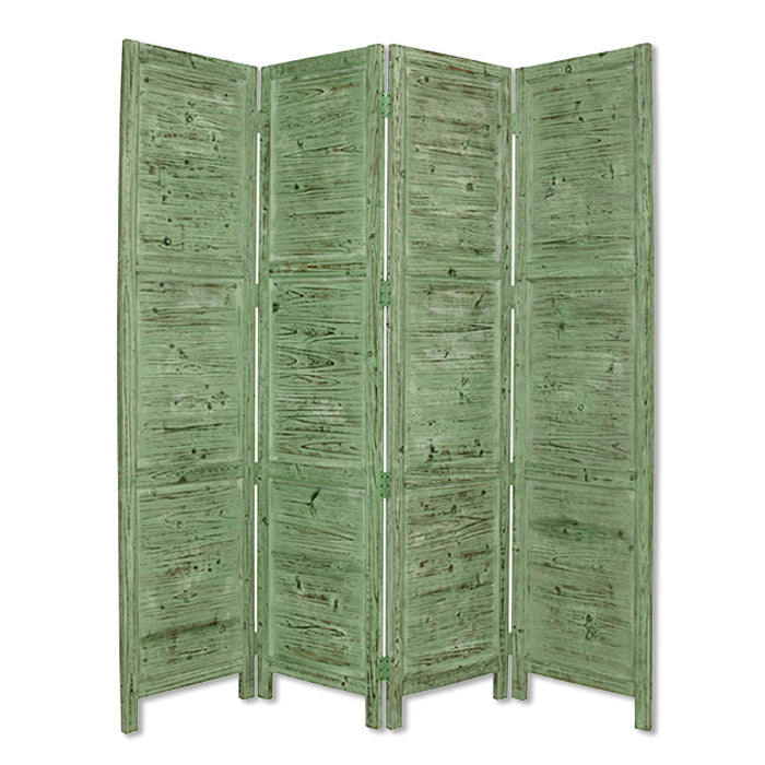 84" Gray Folding Four Panel Screen Room Divider