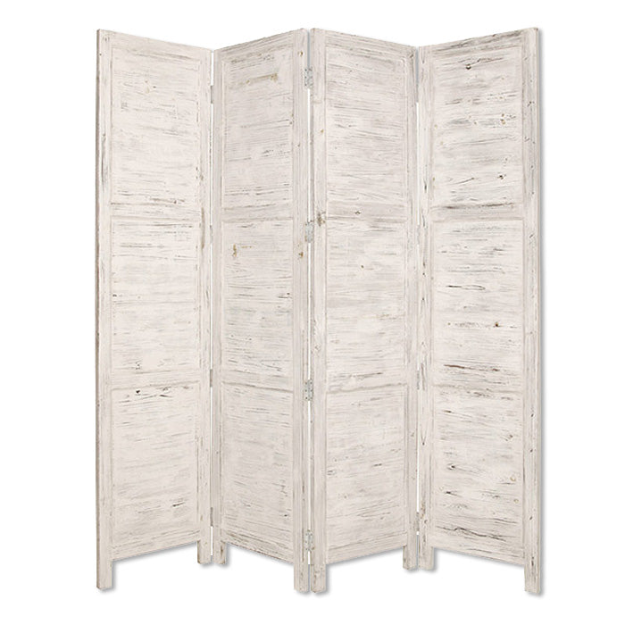 84" Gray Folding Four Panel Screen Room Divider