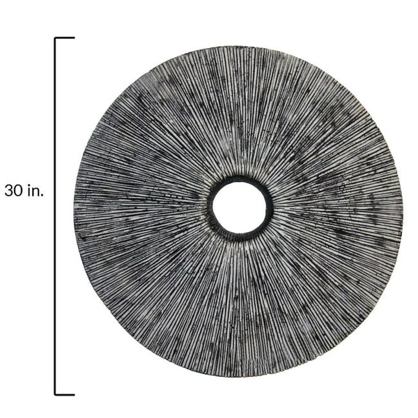 30 X 30 Contemporary Grey Round Rib Wall Art