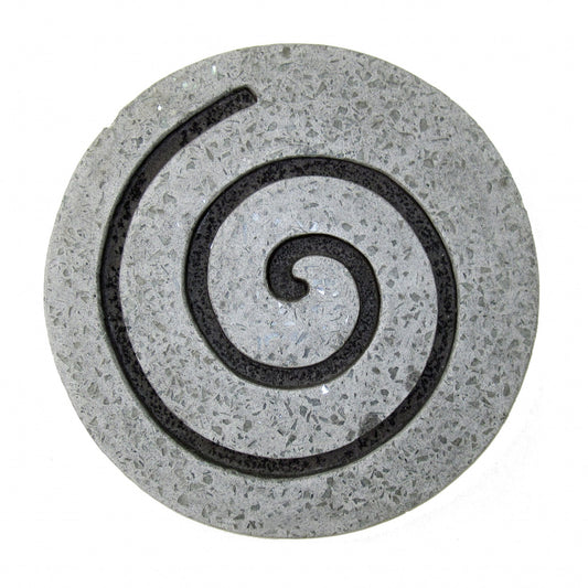 19" X 19" X 2" Gray Round Modern Spiral Wall Art