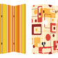 48 X 72 Multi Color Wood Canvas Deep Saffron  Screen