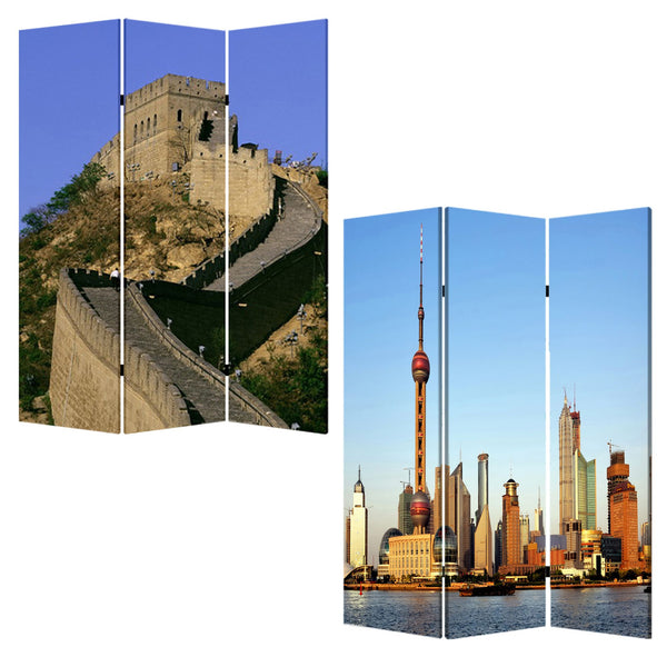 48 X 72 Multi Color Wood Canvas China  Screen