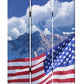 48 X 72 Multi Color Wood Canvas Model American Flag  Screen