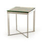 22" Silver And Brown Glass Square End Table