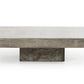 43" Gray and Dark Gray Concrete Square Block Coffee Table