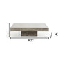 43" Gray and Dark Gray Concrete Square Block Coffee Table