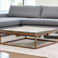 42" Dark Gray and Rust Concrete And Iron Square Abstract Coffee Table