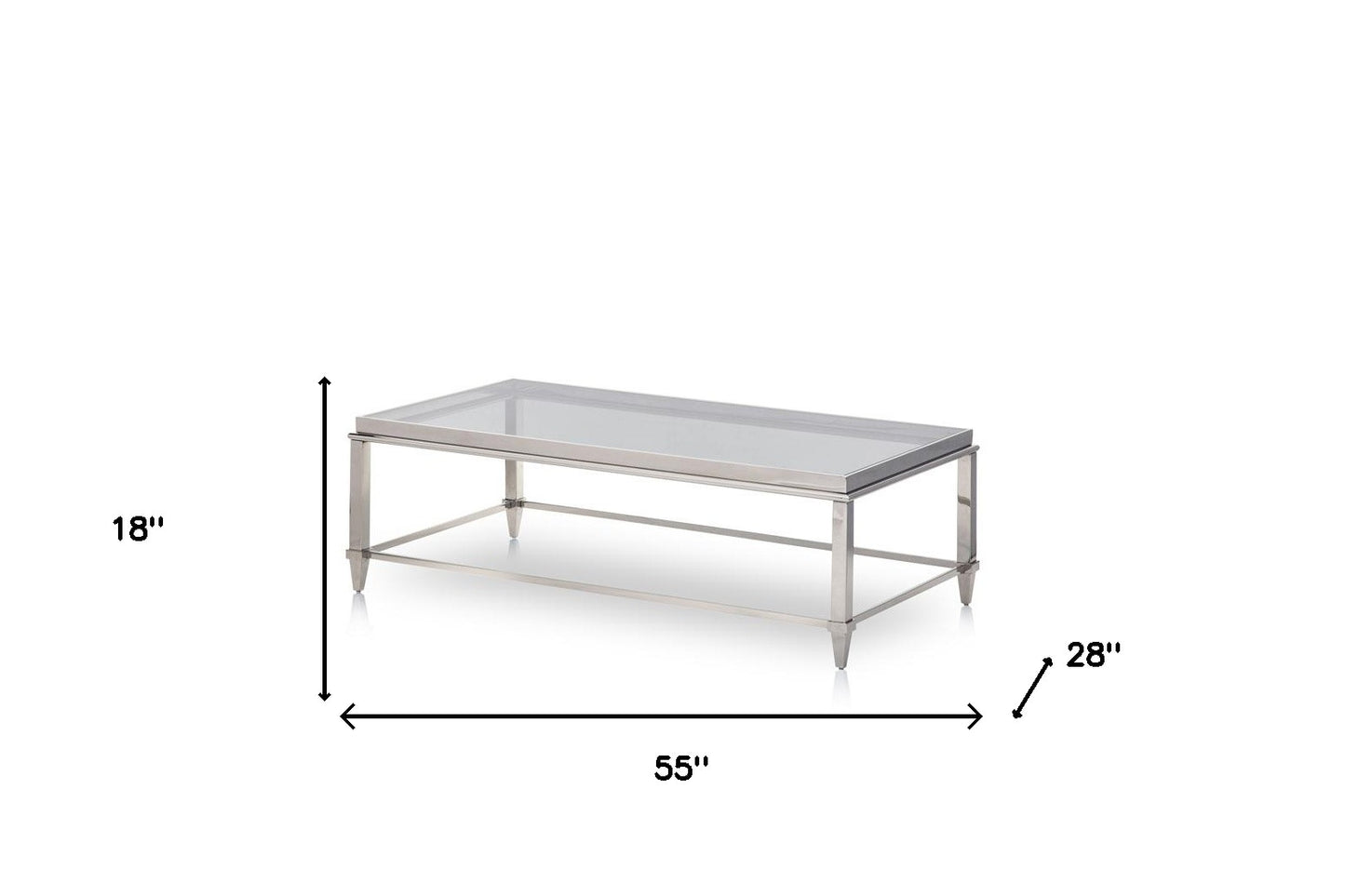 18" Steel And Glass Coffee Table