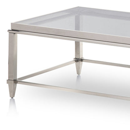 18" Steel And Glass Coffee Table