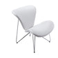 28" White And Silver Polyester Butterfly Chair