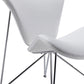 28" White And Silver Polyester Butterfly Chair