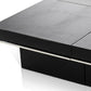 47" Black Faux Croc Lacquered Square Coffee Table