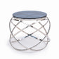 14" Silver And Clear Glass Round End Table