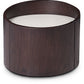 17" Dark Brown Solid Wood Round End Table