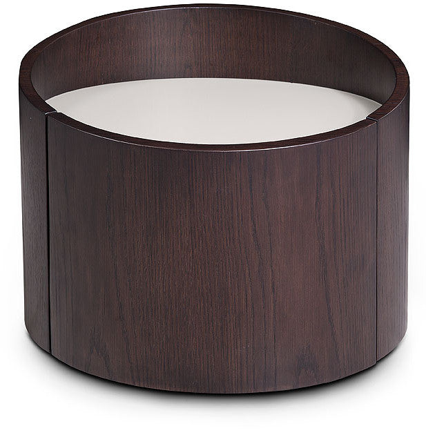 17" Dark Brown Solid Wood Round End Table