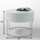 16" White Lacquer Stainless Steel Nightstand